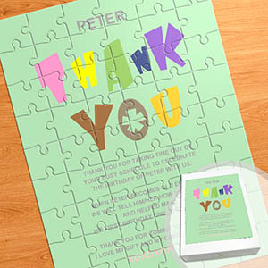 Large Portrait Personalized Message Puzzle, Birthday Wishes