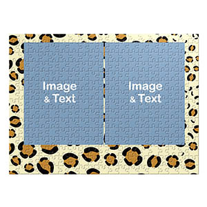 Two Collage Photo Jigsaw, Leopard Skin Pattern
