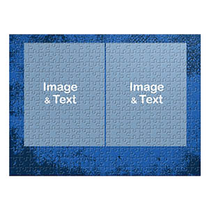 Two Collage Photo Jigsaw, Royal Blue Texture