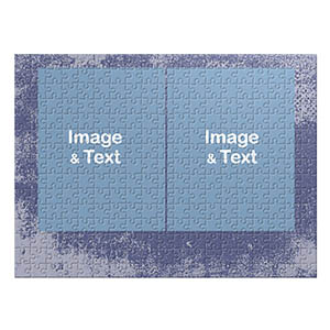 Two Collage Photo Jigsaw, Sky Blue Texture