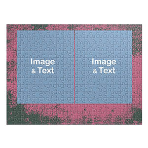 Two Collage Photo Jigsaw, Hot Pink Texture