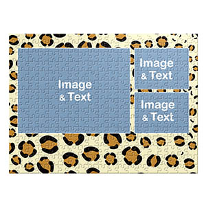 Three Collage Photo Puzzle, Leopard Skin Pattern
