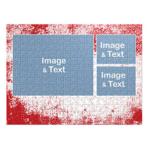 Three Collage Photo Puzzle, Modern Red Texture