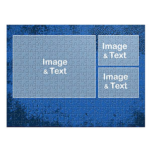 Three Collage Photo Puzzle, Royal Blue Texture