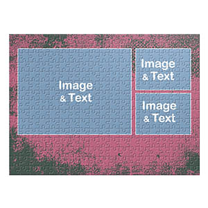 Three Collage Photo Puzzle, Hot Pink Texture