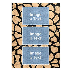 Three Collage Portrait Puzzle, Giraffe Skin Pattern