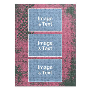 Three Collage Portrait Puzzle, Hot Pink Texture