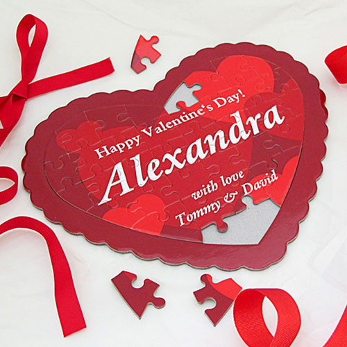 Love Wishes Personalized Heart Puzzle