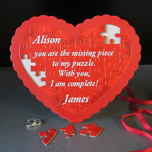 Happy Heart Day Personalized Heart Puzzle