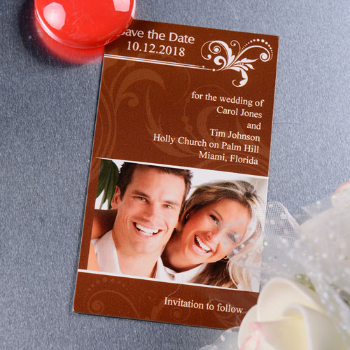 Create Blissful Save The Date Photo 2x3.5 Card Size Magnet