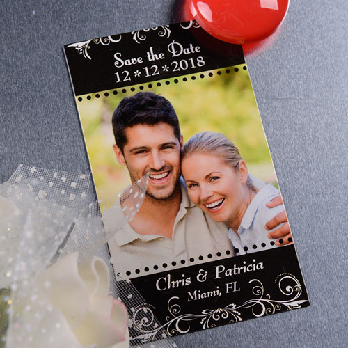 Create Blossom Save The Date Photo 2x3.5 Card Size Magnet