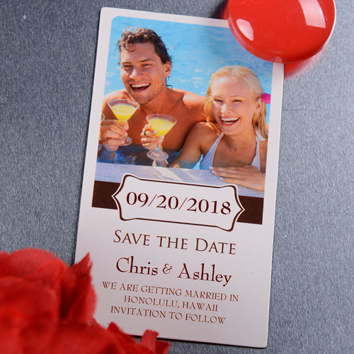 Create Bloom Save The Date Photo 2x3.5 Card Size Magnet