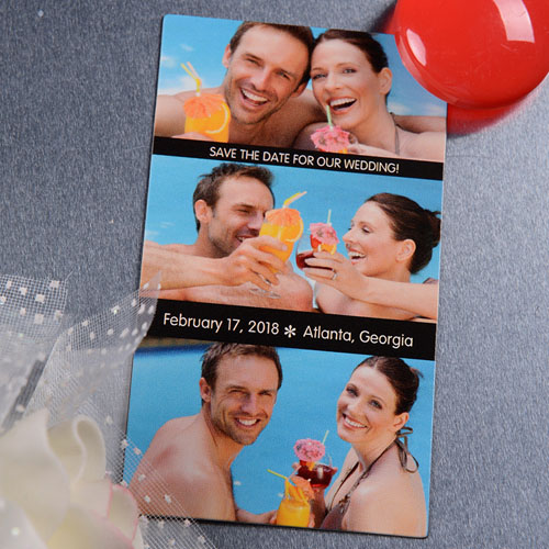 Create Mr. & Mrs. Save The Date Magnet Photo 2x3.5 Card Size Magnet
