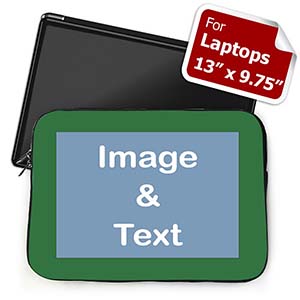 Custom Laptop Sleeve – Medium, Green Border