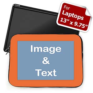 Custom Laptop Sleeve – Medium, Orange Border