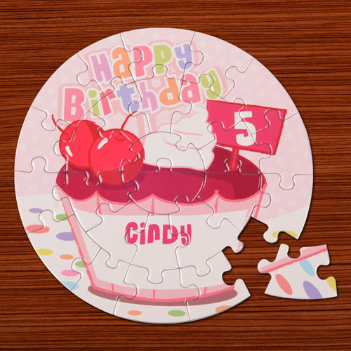 Baby Cake Pink Birthday Round 7 1/4
