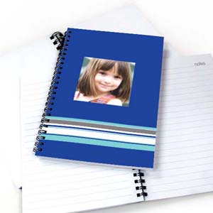 Colorful Stripes Notebook, Blue