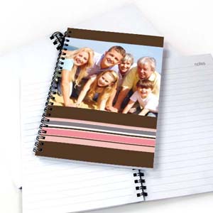 Colorful Stripes Notebook, Chocolate