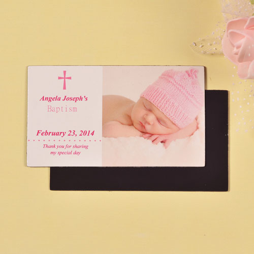DIY 2x3.5 Card Size Baby's Christening Pink