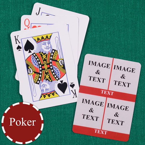 Four Red Collage Custom Back Playing Cards