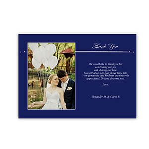 5x7 Band of Blue Thank You Card, Landscape