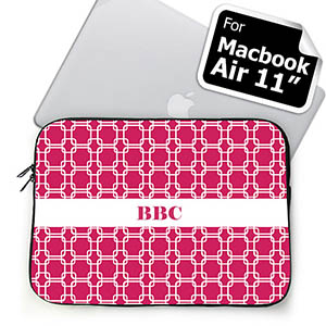 Custom Initials Hot Pink Links MacBook Air 11 Sleeve