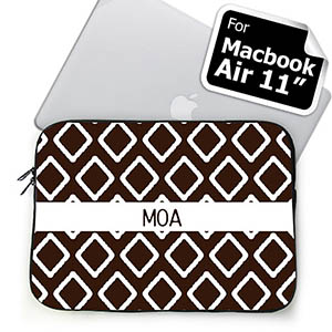 Custom Initials Chocolate Lkat MacBook Air 11 Sleeve