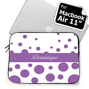 Custom Name Lavender Retro Circles MacBook Air 11 Sleeve