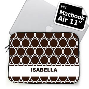 Custom Name Chocolate Hoopla MacBook Air 11 Sleeve