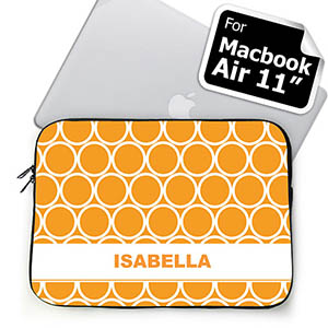 Custom Name Orange Hoopla MacBook Air 11 Sleeve