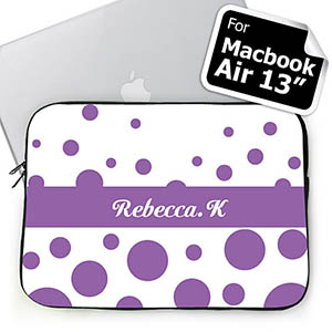 Custom Name Lavender Retro Circles MacBook Air 13 Sleeve