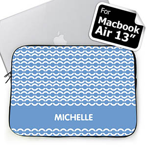 Custom Name Sky Blue Chain MacBook Air 13 Sleeve