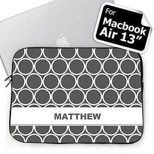 Custom Name Grey Hoopla MacBook Air 13 Sleeve