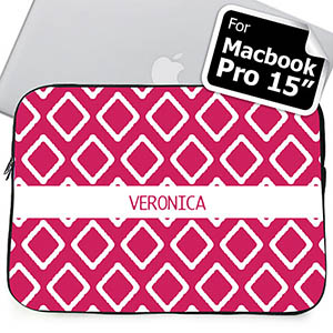 Custom Name Hot Pink Lkat MacBook Pro 15 Sleeve (2015)