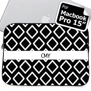 Custom Initials Black Lkat MacBook Pro 15 Sleeve (2015)