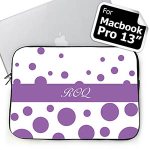 Custom Initials Lavender Retro Circles MacBook Pro 13 Sleeve (2015)