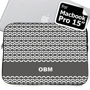 Custom Initials Grey Chain MacBook Pro 15 Sleeve (2015)