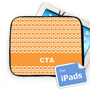 Custom Initials Orange Chain iPad Sleeve