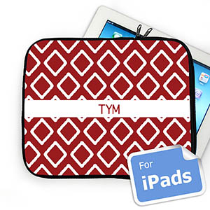 Custom Initials Red Lkat iPad Sleeve