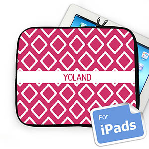 Custom Name Hot Pink Lkat iPad Sleeve
