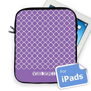 Custom  Name Lavender  Quatrefoil  iPad Sleeve