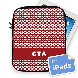 Custom Initials  Red Chain  iPad Sleeve