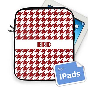 Custom Initials  Red  Houndstooth iPad Sleeve
