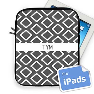 Custom Initials Grey  Lkat   iPad Sleeve