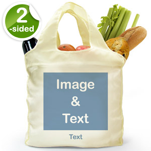 Personalized Both Sides Reusable Shopping Bag, Square Image