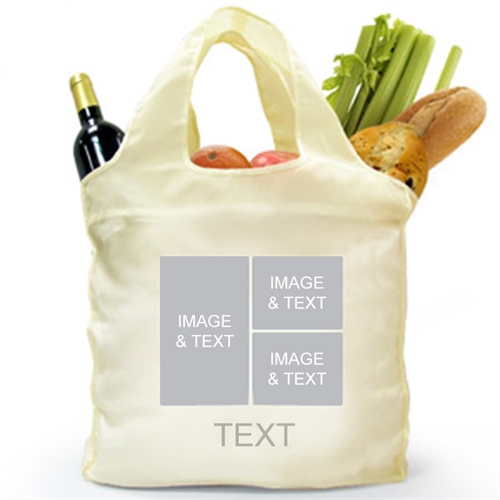 Custom Front and Back 3 Collage Reusable Shopping Bag, Modern