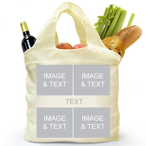 Custom Front and Back 4 Collage Reusable Shopping Bag, Snapshots