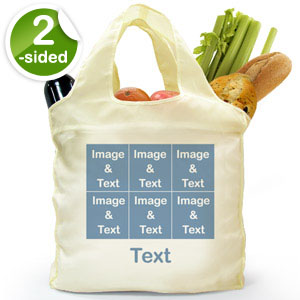 Custom 2 Sides 6 Collage Reusable Shopping Bag, Modern