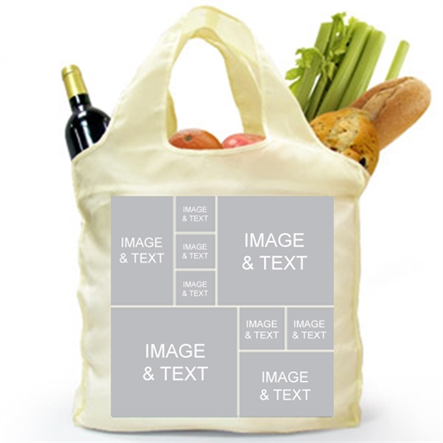 Customize 2 Sides 9 Collage Reusable Shopping Bag, Modern