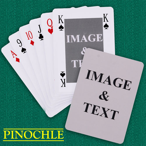 Classic Bridge Style Custom 2 Sides Pinochle Playing Cards